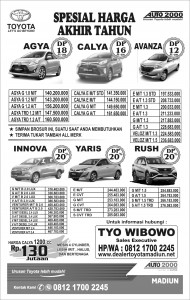 Harga Toyota oktober 2018, Diskon & Bonus Spesial ,Harga Termurah Segera Wa Tyo Wibowo 081217002245